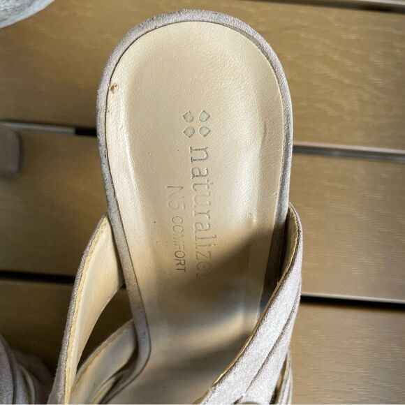 Naturalizer Kappa Peep Toe Heels Ankle Strap Faux Suede Sandals Women’s Size 6.5 - Picture 6 of 13